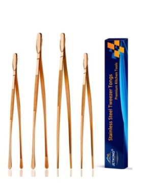 Kong 4-Piece Rose Gold Kitchen Tweezers Set